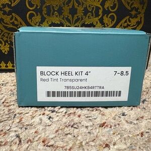 Pashion Footwear Red Tint Transparent Block Heel Kit 4”